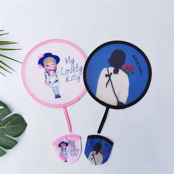 Personalized Folding-Hand Round Advertising-Fan - Personalized Folding-Hand Round Advertising-Fan - Image 6 of 6