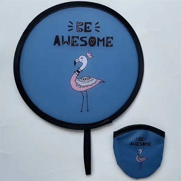 Personalized Folding-Hand Round Advertising-Fan - Personalized Folding-Hand Round Advertising-Fan - Image 1 of 6