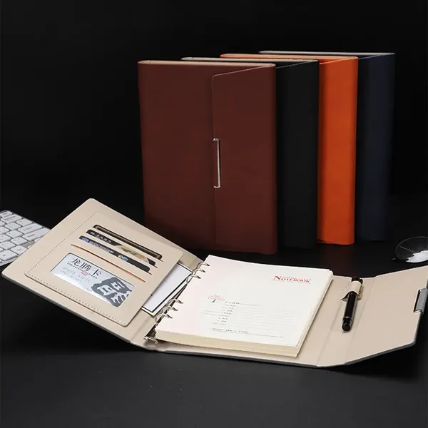 6-Ring Binder A5 Notebook Padfolio with Pen Slot - 6-Ring Binder A5 Notebook Padfolio with Pen Slot - Image 4 of 9