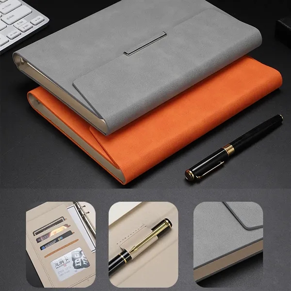 6-Ring Binder A5 Notebook Padfolio with Pen Slot - 6-Ring Binder A5 Notebook Padfolio with Pen Slot - Image 2 of 9