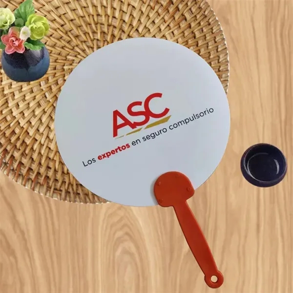 Custom Printed Round Paper Hand Fan for Wedding or Event - Custom Printed Round Paper Hand Fan for Wedding or Event - Image 3 of 6