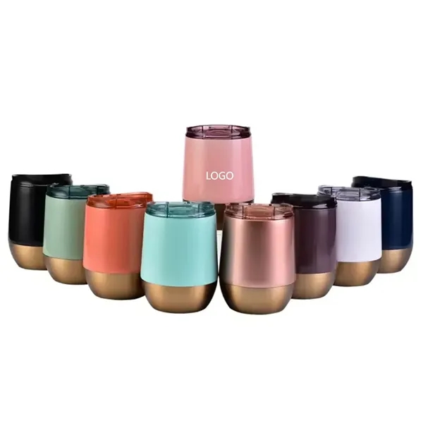 Stainless Steel Wine Tumbler With Lid - Stainless Steel Wine Tumbler With Lid - Image 0 of 3