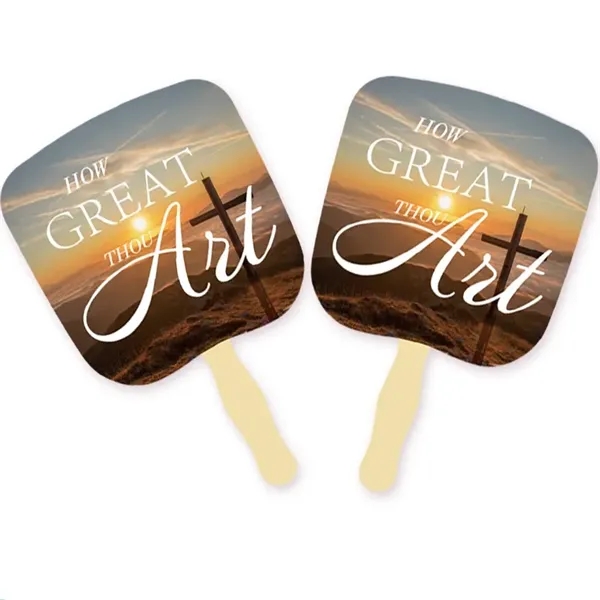 Thin Paper Fans with Wooden Handle for Wedding And Parties - Thin Paper Fans with Wooden Handle for Wedding And Parties - Image 1 of 6