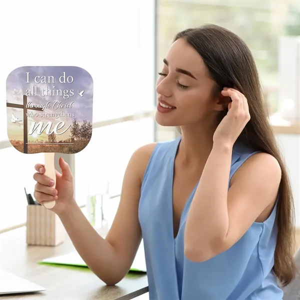 Thin Paper Fans with Wooden Handle for Wedding And Parties - Thin Paper Fans with Wooden Handle for Wedding And Parties - Image 5 of 6