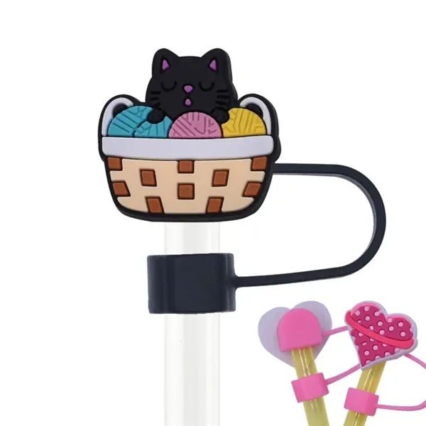 Reusable Cute Cat Straw Toppers Drinking Covers - Reusable Cute Cat Straw Toppers Drinking Covers - Image 5 of 11