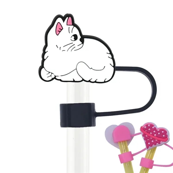 Reusable Cute Cat Straw Toppers Drinking Covers - Reusable Cute Cat Straw Toppers Drinking Covers - Image 6 of 11
