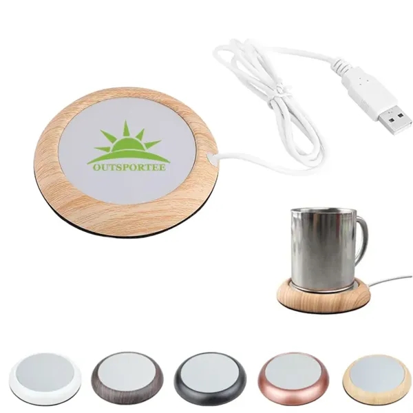 Imitation Wood USB Coffee Mug Warmer - Imitation Wood USB Coffee Mug Warmer - Image 0 of 6