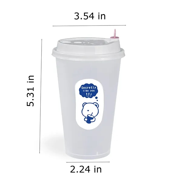 Reusable 16 oz Plastic Coffee Cup with Lid - Reusable 16 oz Plastic Coffee Cup with Lid - Image 1 of 1