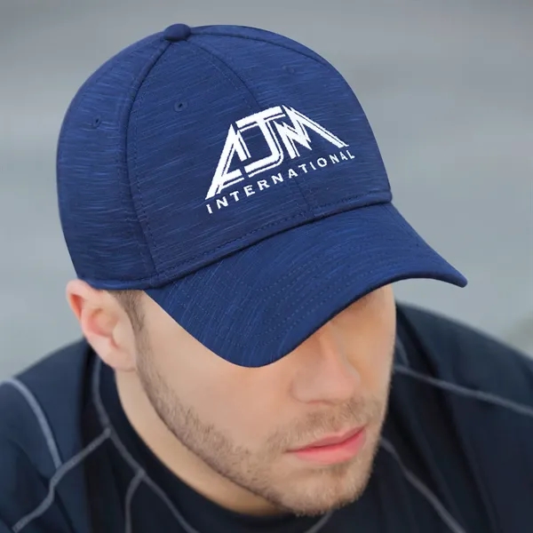Six Panel Polyester Marl & Spandex Baseball Cap - Six Panel Polyester Marl & Spandex Baseball Cap - Image 10 of 10