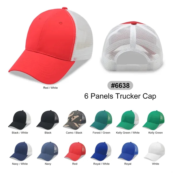 Classic Trucker cap, 6 Panels, Mesh Back, snap back - Classic Trucker cap, 6 Panels, Mesh Back, snap back - Image 0 of 13