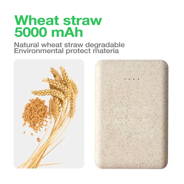 5000mAh Eco-Friendly Power Bank with Wheat Straw Housing - 5000mAh Eco-Friendly Power Bank with Wheat Straw Housing - Image 1 of 6