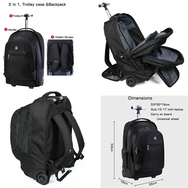 Multifunctional Waterproof Laptop Trolley Backpack - Multifunctional Waterproof Laptop Trolley Backpack - Image 3 of 3
