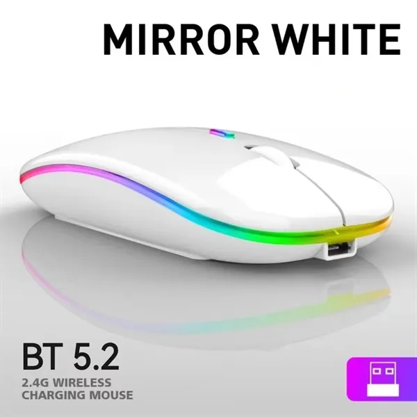 Super Slim Rechargeable Silent Wireless Mouse with LED Light - Super Slim Rechargeable Silent Wireless Mouse with LED Light - Image 0 of 10