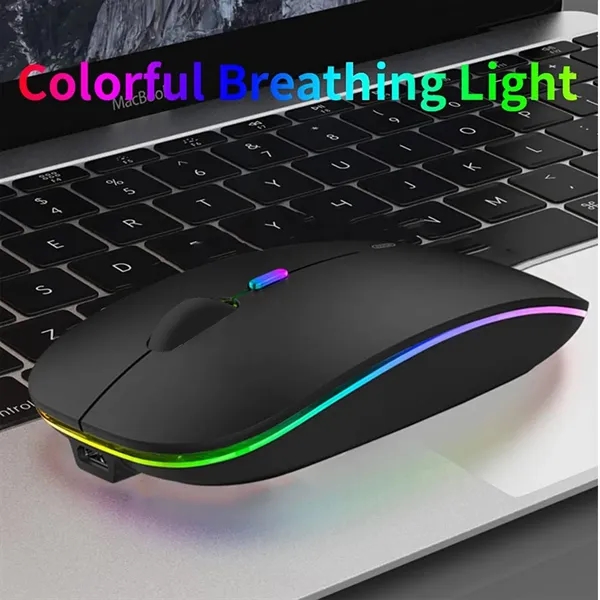 Super Slim Rechargeable Silent Wireless Mouse with LED Light - Super Slim Rechargeable Silent Wireless Mouse with LED Light - Image 9 of 10