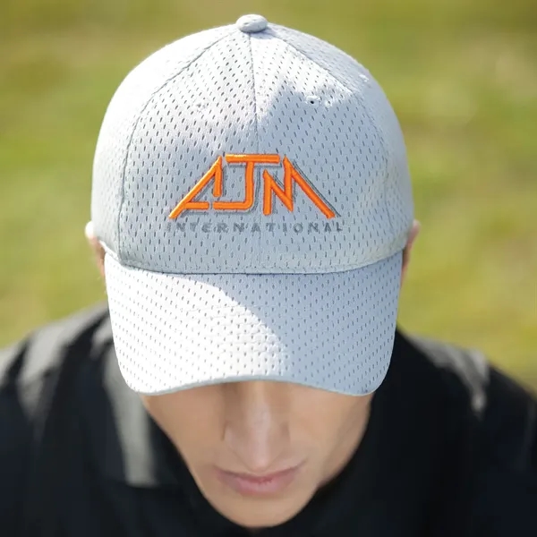 Six Panel Full Fit Jersey Mesh Baseball Cap - Six Panel Full Fit Jersey Mesh Baseball Cap - Image 9 of 11