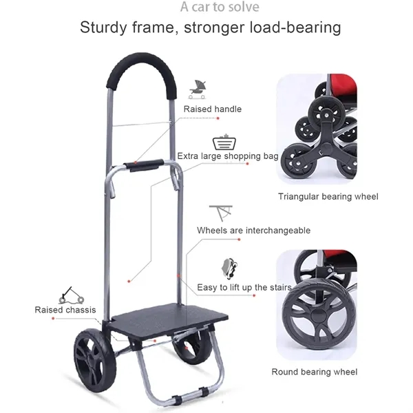 Portable Collapsible Shopping Bag With Wheels - Portable Collapsible Shopping Bag With Wheels - Image 2 of 3