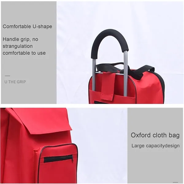 Portable Collapsible Shopping Bag With Wheels - Portable Collapsible Shopping Bag With Wheels - Image 3 of 3
