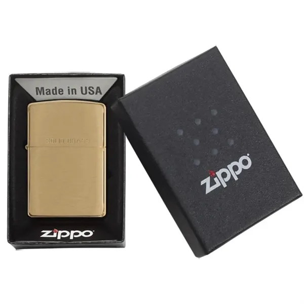 Zippo® USA-Made Windproof Classic Brushed Brass Lighter