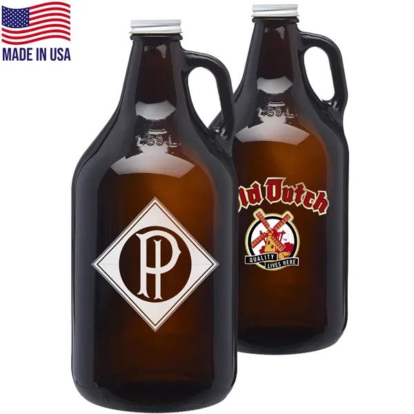 64 Oz. Amber Glass Growlers - 64 Oz. Amber Glass Growlers - Image 0 of 2