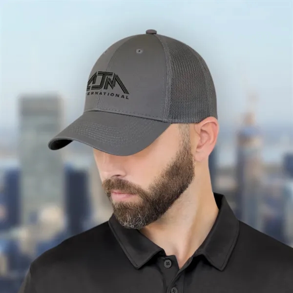 6 Panel Enzyme Washed Deluxe Chino Twill/Soft Nylon Mesh Cap - 6 Panel Enzyme Washed Deluxe Chino Twill/Soft Nylon Mesh Cap - Image 4 of 8