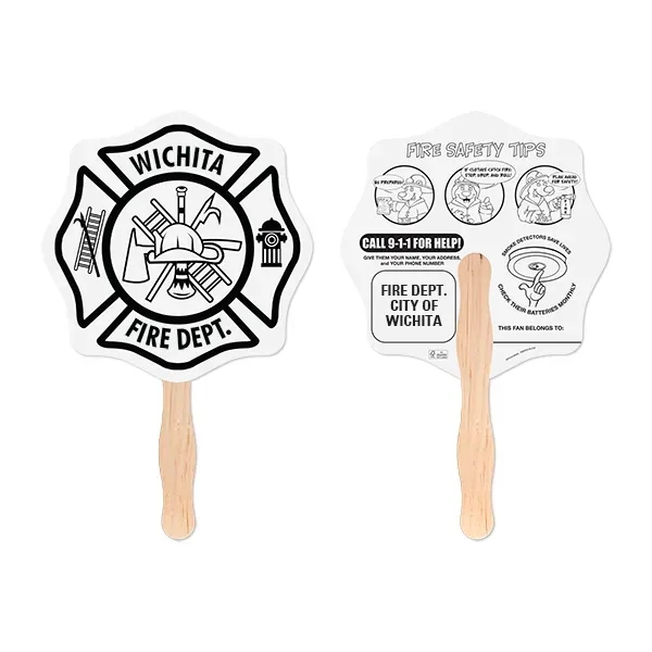 Fire Badge Shaped Hand Fan - Fire Badge Shaped Hand Fan - Image 0 of 0