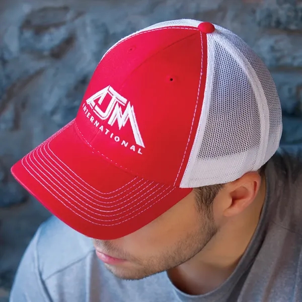 6 Panel Enzyme Washed Deluxe Chino Twill/Soft Nylon Mesh Cap - 6 Panel Enzyme Washed Deluxe Chino Twill/Soft Nylon Mesh Cap - Image 7 of 11