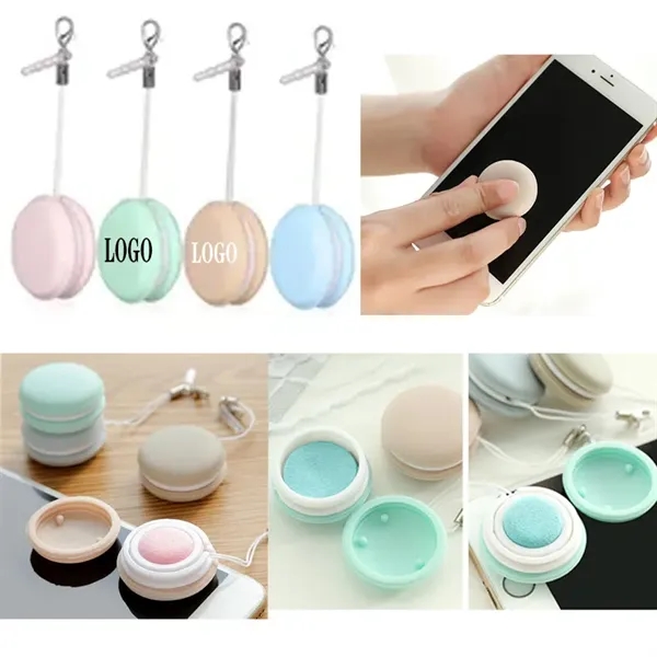 Macaron Mobile Phone Screen Eyeglass Cleaner Wipe w/Keychain - Macaron Mobile Phone Screen Eyeglass Cleaner Wipe w/Keychain - Image 0 of 2