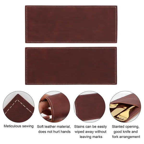 Leather Cutlery Sleeve Utensil with 3 compartments - Leather Cutlery Sleeve Utensil with 3 compartments - Image 3 of 4