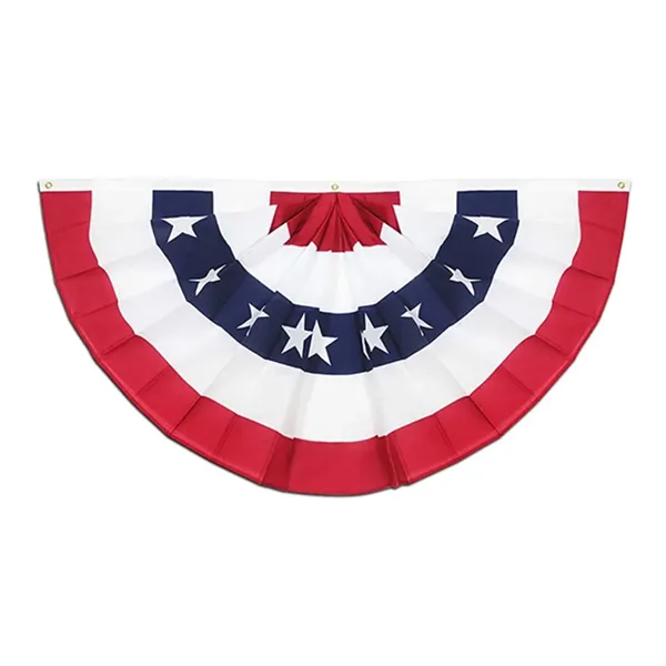 US Patriotic Half Fan Banner Flag for 4th of July Decoration - US Patriotic Half Fan Banner Flag for 4th of July Decoration - Image 0 of 4