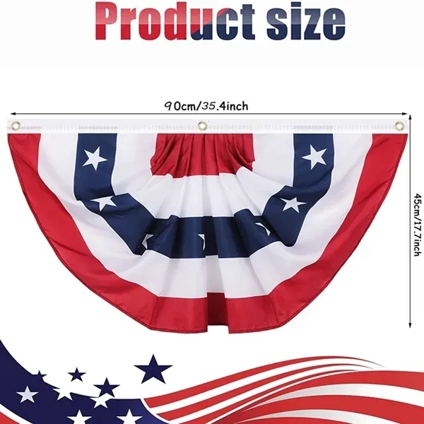 US Patriotic Half Fan Banner Flag for 4th of July Decoration - US Patriotic Half Fan Banner Flag for 4th of July Decoration - Image 1 of 4