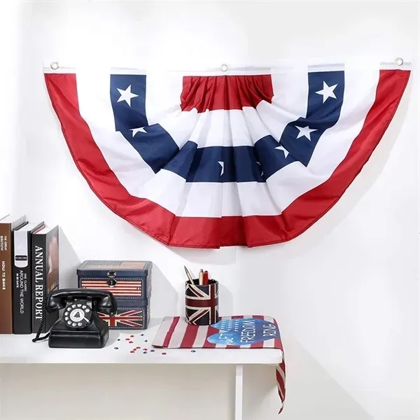 US Patriotic Half Fan Banner Flag for 4th of July Decoration - US Patriotic Half Fan Banner Flag for 4th of July Decoration - Image 3 of 4