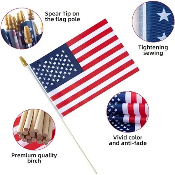 5 " x 8 " Small Handheld American Stick Flags - 5 " x 8 " Small Handheld American Stick Flags - Image 3 of 6