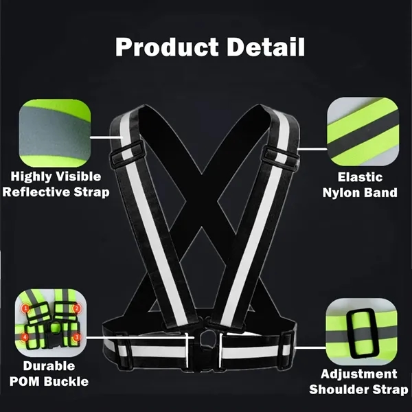 Adjustable Hi Vis Reflective Running Safety Belt - Adjustable Hi Vis Reflective Running Safety Belt - Image 2 of 3