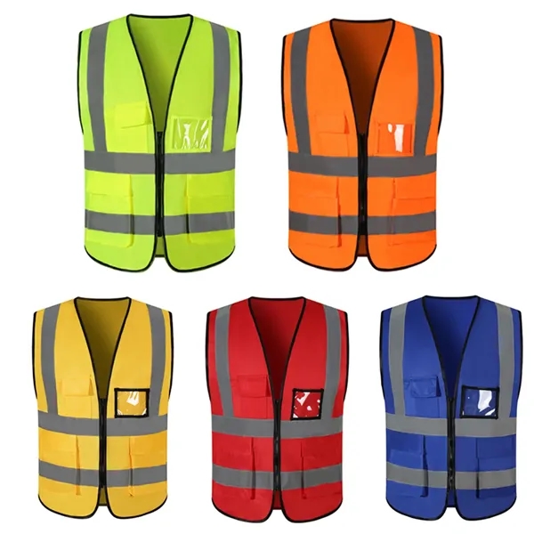 Multi Pockets High Visibility Reflective Safety Vests - Multi Pockets High Visibility Reflective Safety Vests - Image 0 of 2