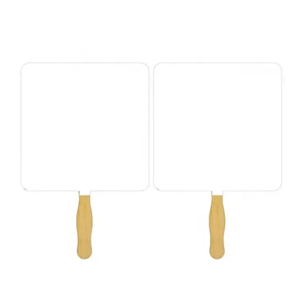 Square/Round Sandwiched Wood Hand Fan Full Color (2 Sides) - Square/Round Sandwiched Wood Hand Fan Full Color (2 Sides) - Image 5 of 5