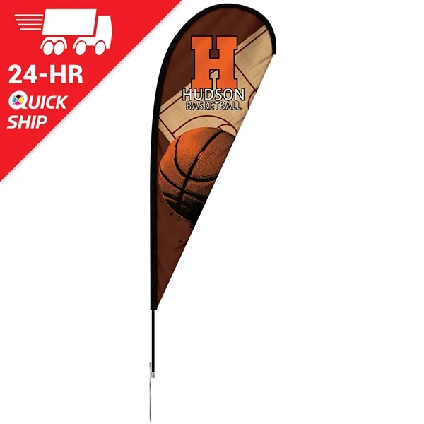 24 - Hour 6' Single Reverse Teardrop Banner w/ Hardware Set - 24 - Hour 6' Single Reverse Teardrop Banner w/ Hardware Set - Image 0 of 11