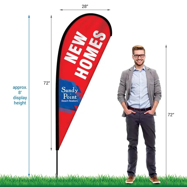 24 - Hour 6' Single Reverse Teardrop Banner w/ Hardware Set - 24 - Hour 6' Single Reverse Teardrop Banner w/ Hardware Set - Image 5 of 11