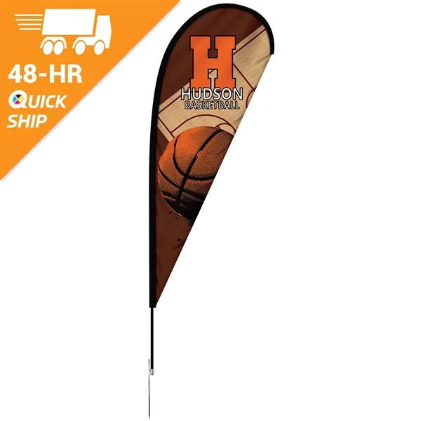 48 - Hour 6' Single Reverse Teardrop Banner w/ Hardware Set - 48 - Hour 6' Single Reverse Teardrop Banner w/ Hardware Set - Image 0 of 11