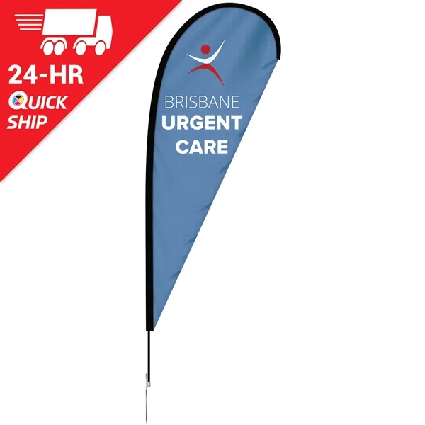 24 - Hour 8' Single Reverse Teardrop Banner w/ Hardware Set - 24 - Hour 8' Single Reverse Teardrop Banner w/ Hardware Set - Image 0 of 11