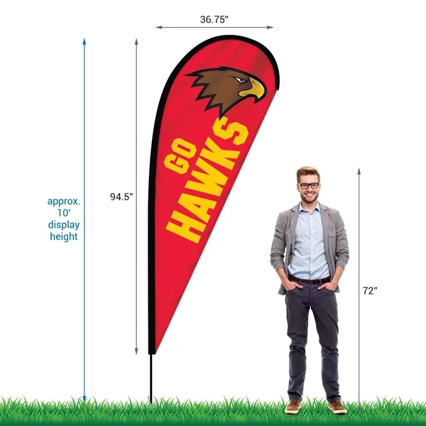 24 - Hour 8' Single Reverse Teardrop Banner w/ Hardware Set - 24 - Hour 8' Single Reverse Teardrop Banner w/ Hardware Set - Image 5 of 11