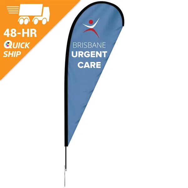 48 - Hour 8' Single Reverse Teardrop Banner w/ Hardware Set - 48 - Hour 8' Single Reverse Teardrop Banner w/ Hardware Set - Image 0 of 11