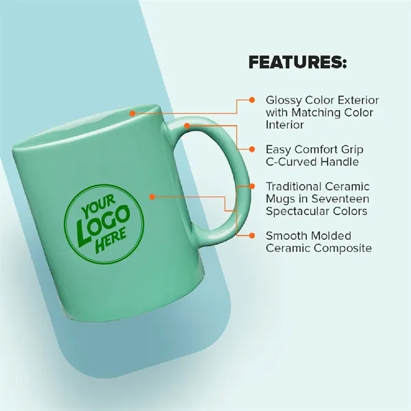 Traditional Ceramic Custom Mugs  - 11oz - Traditional Ceramic Custom Mugs  - 11oz - Image 18 of 31