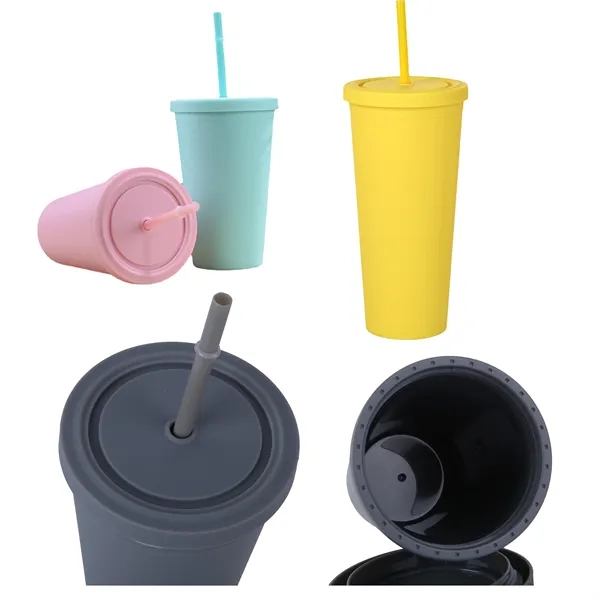 16oz/24oz Frosted double-deck beverage cup - 16oz/24oz Frosted double-deck beverage cup - Image 3 of 6