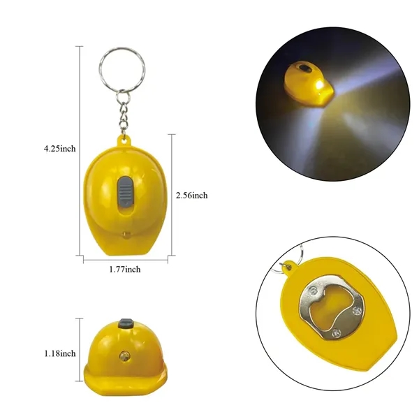 Construction Hat Flashlight Bottle Opener w/ Keychain - Construction Hat Flashlight Bottle Opener w/ Keychain - Image 1 of 6