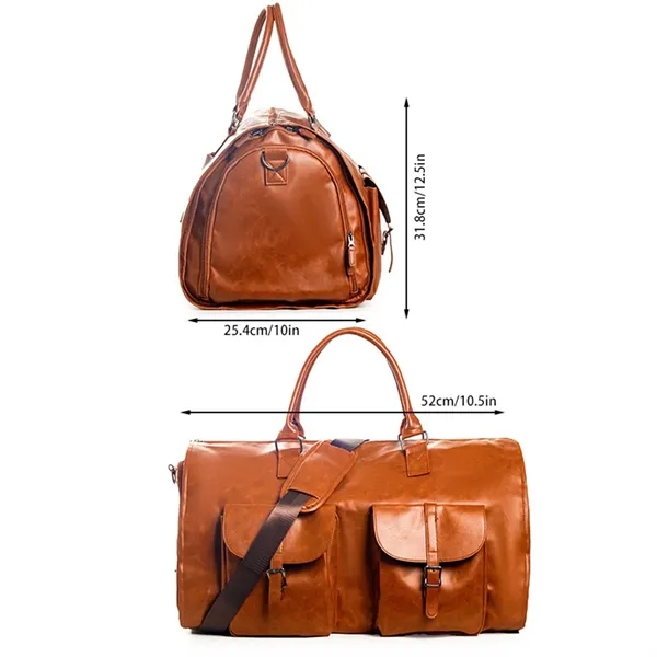 Convertible Duffle Garment Bag with Premium PU Leather - Convertible Duffle Garment Bag with Premium PU Leather - Image 1 of 4