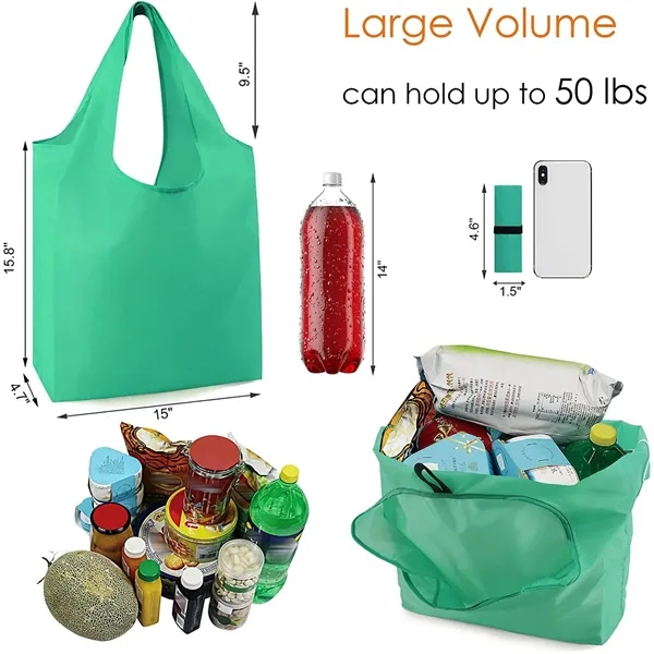 Reusable Grocery Foldable Shopping Bag With Elastic Band - Reusable Grocery Foldable Shopping Bag With Elastic Band - Image 12 of 17