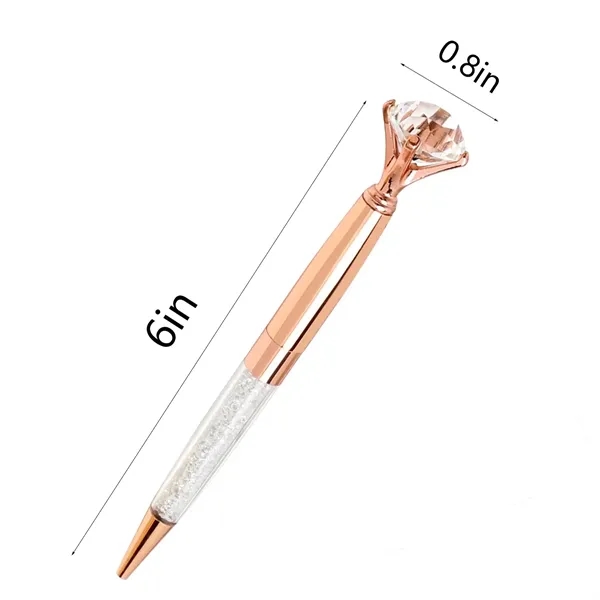 Crystal Diamond Metal Ballpoint Pen With Black Ink - Crystal Diamond Metal Ballpoint Pen With Black Ink - Image 1 of 4