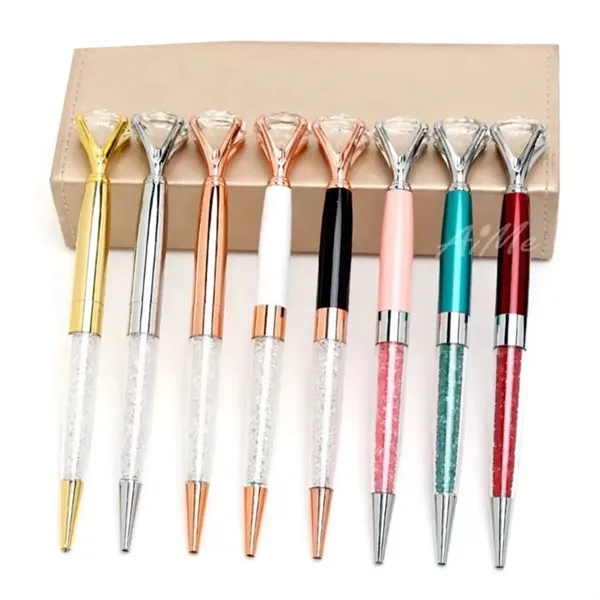 Crystal Diamond Metal Ballpoint Pen With Black Ink - Crystal Diamond Metal Ballpoint Pen With Black Ink - Image 4 of 4