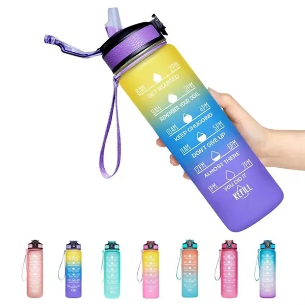 32Oz Motivational Fitness Leak-Proof Sports Water Bottle - 32Oz Motivational Fitness Leak-Proof Sports Water Bottle - Image 2 of 14