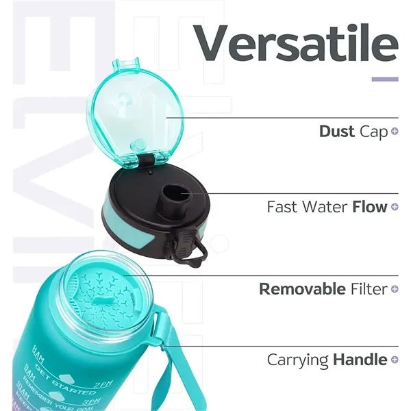 32Oz Motivational Fitness Leak-Proof Sports Water Bottle - 32Oz Motivational Fitness Leak-Proof Sports Water Bottle - Image 7 of 14